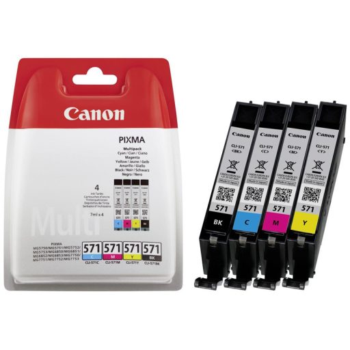 Canon 571 (CLI-571 BK,C,M,Y) eredeti 4db-os patron csomag